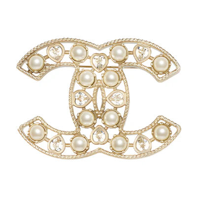 (Women) CHANEL 23A Double C Mother-of-Pearl Fashion Brooch for Women. AB8207-B07970-NH910