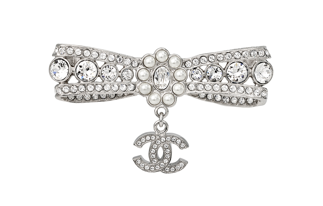 (Women) CHANEL 23A Rhinestone Bow Brooch  Luxury Accessory. ABB040-B13050-U0877 圖 3