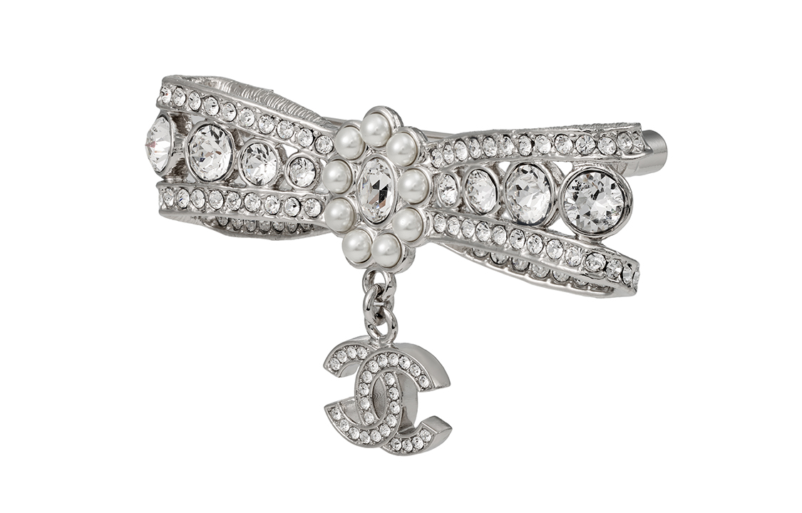 (Women) CHANEL 23A Rhinestone Bow Brooch  Luxury Accessory. ABB040-B13050-U0877 圖 4