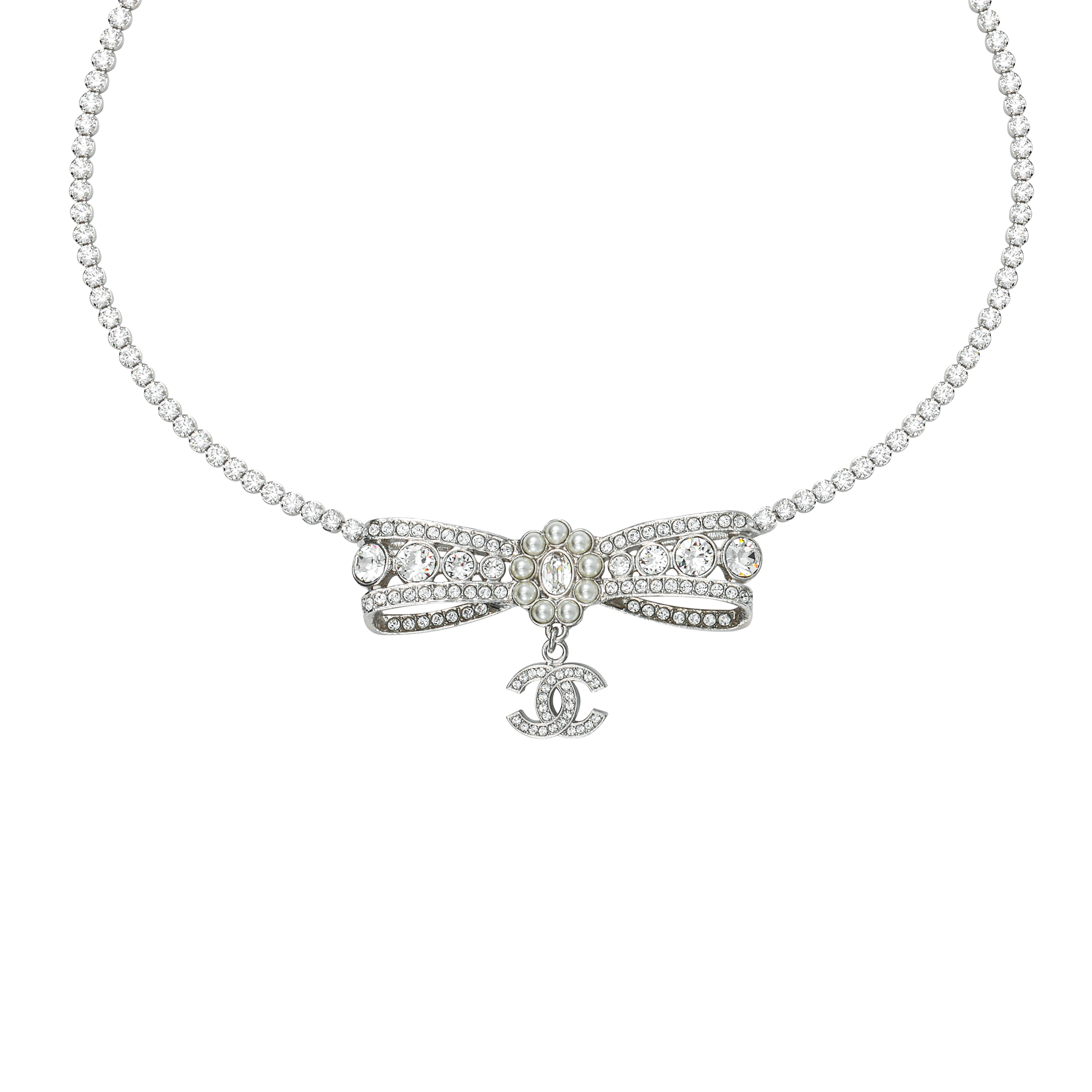 (Women) CHANEL 23A Rhinestone Butterfly Bow Pendant Necklace for Women. ABB038-B13050-N0877 圖 2
