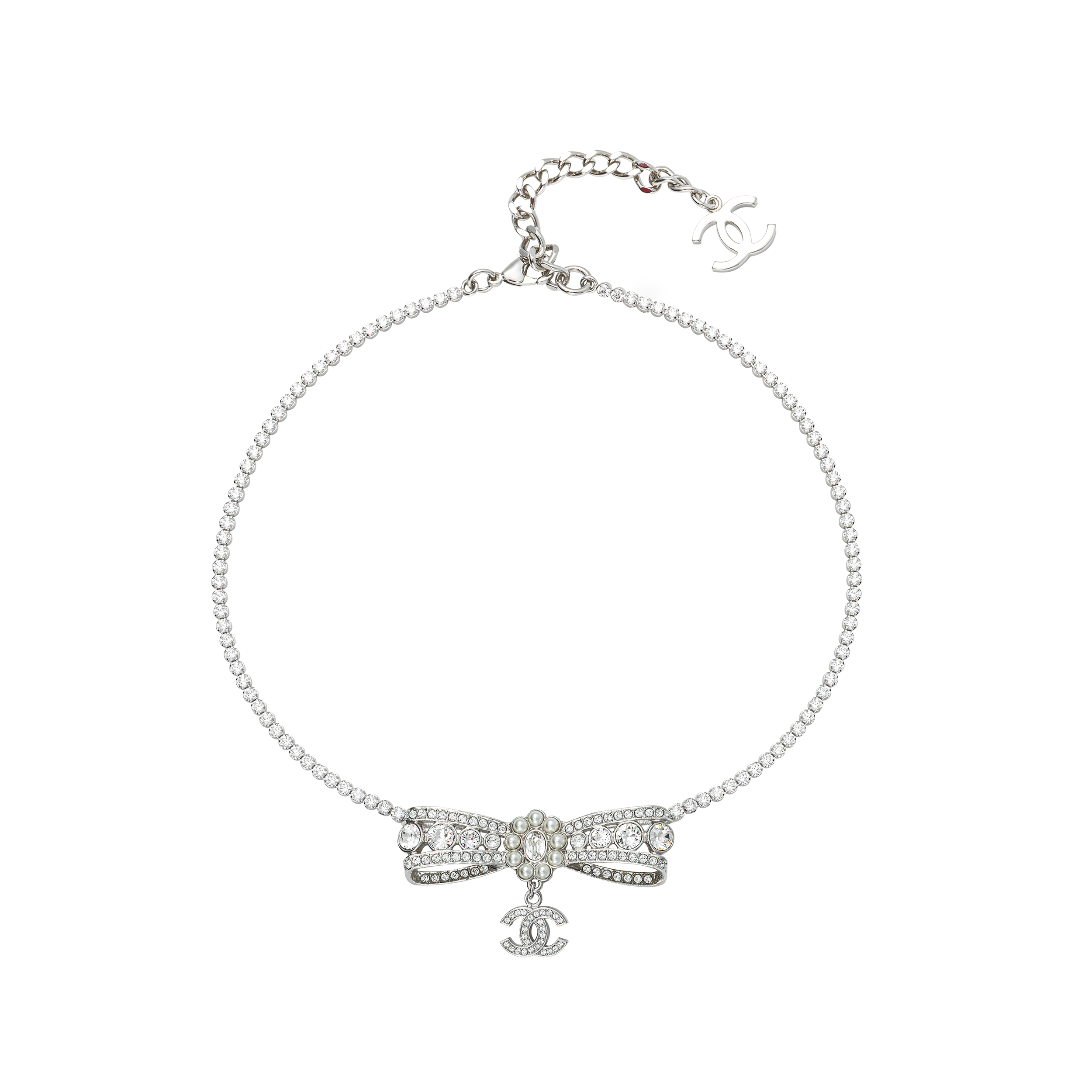 (Women) CHANEL 23A Rhinestone Butterfly Bow Pendant Necklace for Women. ABB038-B13050-N0877 圖 3