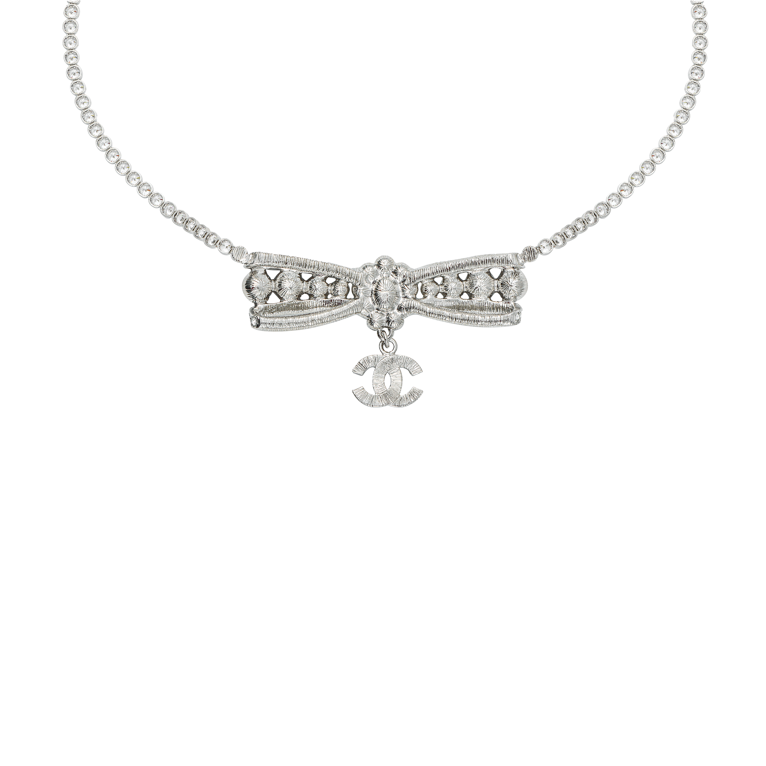 (Women) CHANEL 23A Rhinestone Butterfly Bow Pendant Necklace for Women. ABB038-B13050-N0877 圖 4