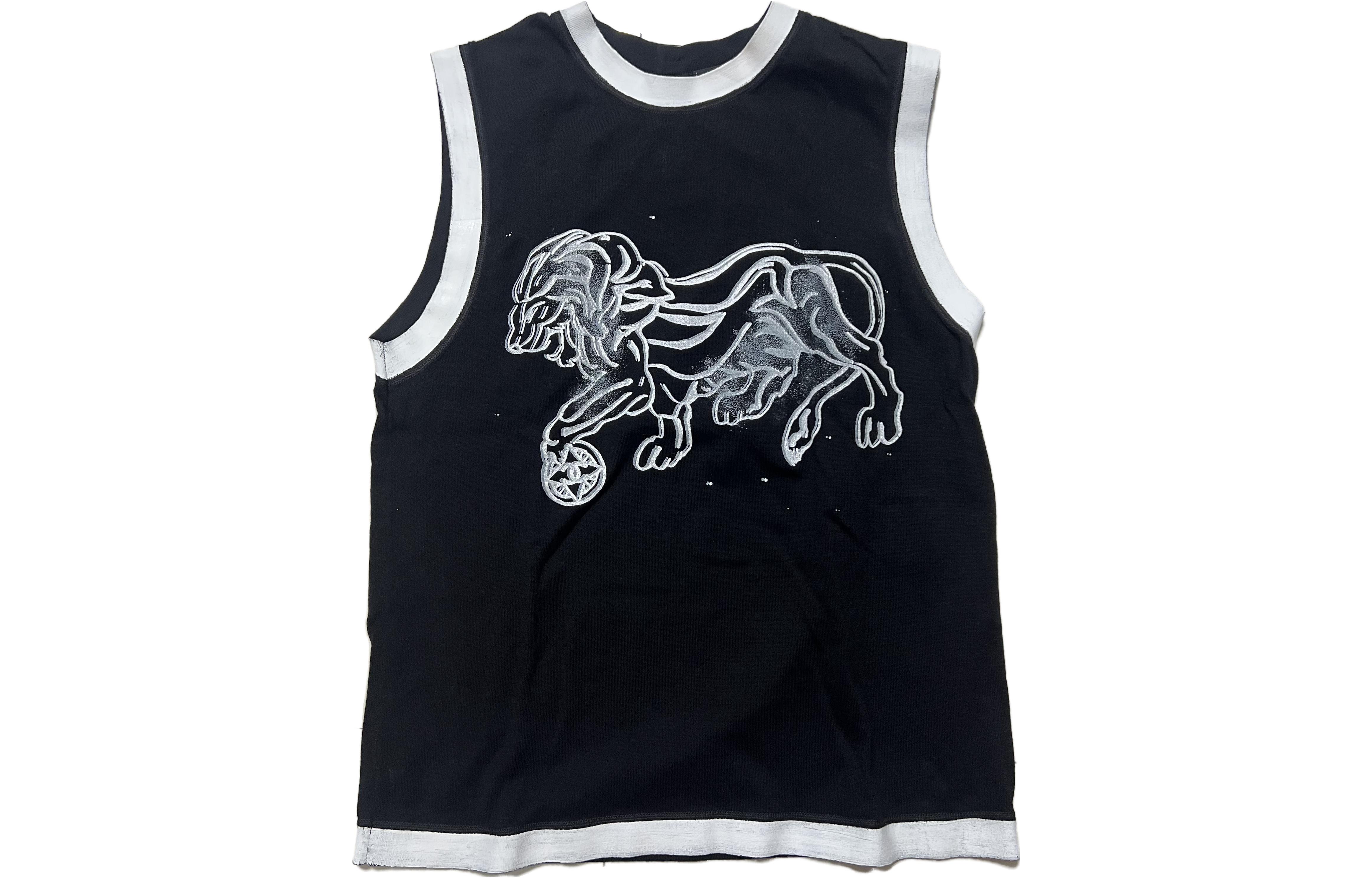 (Women) CHANEL 23C Fall/Winter  Black Tiger Graphic Colorblock Vest. P72070-K10330-NA934