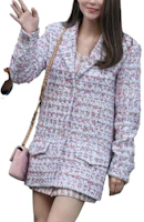 Purchase (W) CHANEL 23C 粉色編織領雙口袋外套 女款 粉紅 P74009-V65611-NL417