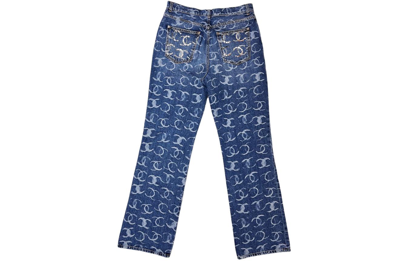 Lookbook (W) シャネル 23FW 23B ロゴプリント フレアデニム ジーンズ レディース ディープブルー P74545-V67154-NQ357