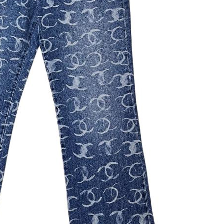 Sizing (W) シャネル 23FW 23B ロゴプリント フレアデニム ジーンズ レディース ディープブルー P74545-V67154-NQ357