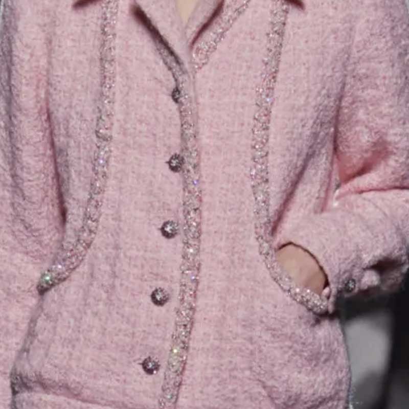 (Women) CHANEL 23FW 23K Single-Breasted Pink Casual Jacket for Women. P75791-V67466-NR723 圖 6