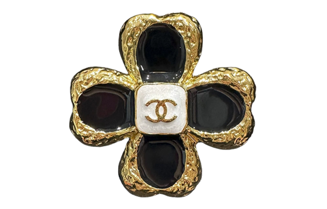 (Women) CHANEL 23K Clover Flower Brooch Black/Gold  Accessory ABC257-B14727-NS736 圖 2