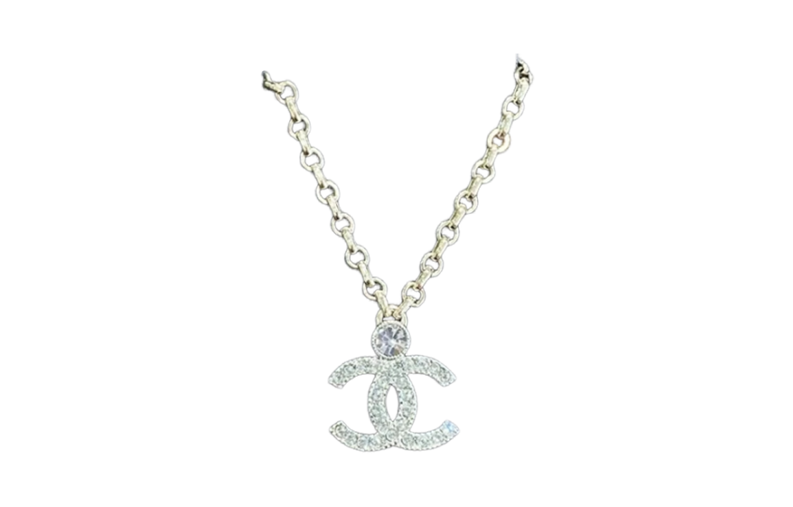 (Women) CHANEL 23K Gold-Tone Diamond CC Chain Necklace for Women - Silver ABC147 B14705 NS704 圖 2