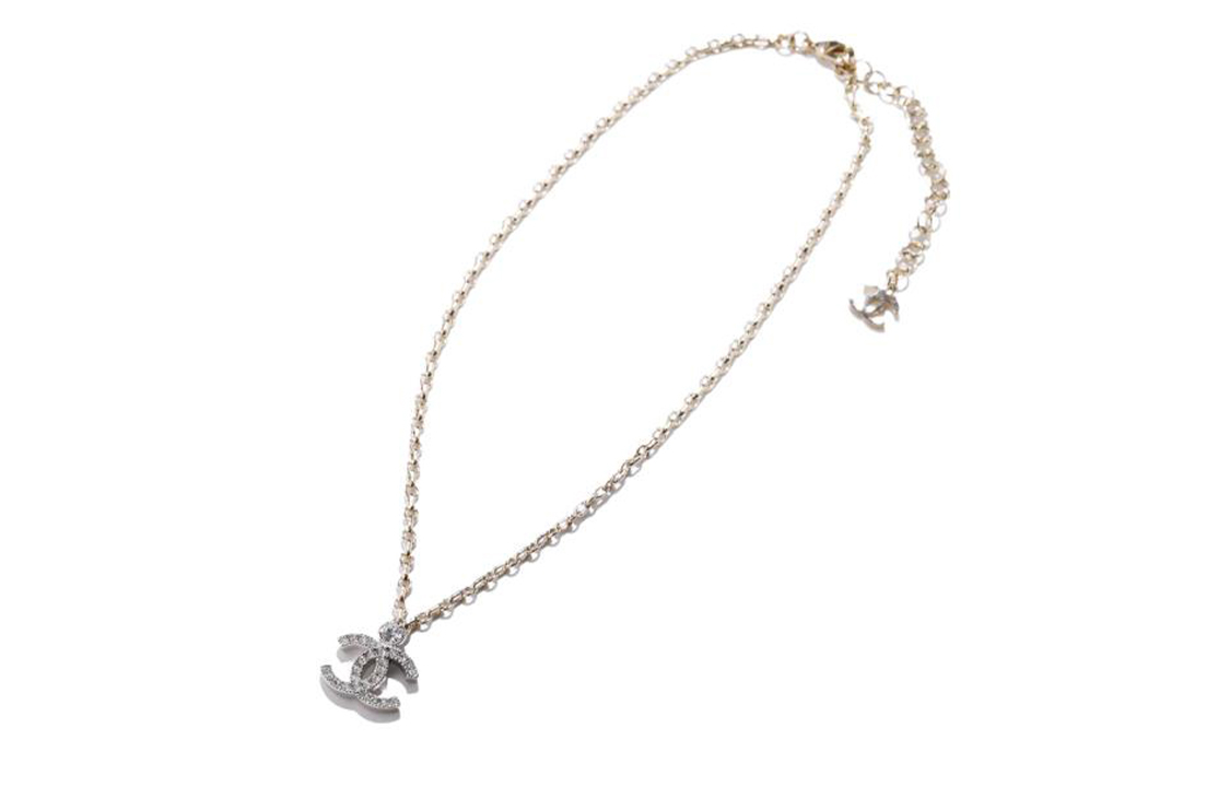 (Women) CHANEL 23K Gold-Tone Diamond CC Chain Necklace for Women - Silver ABC147 B14705 NS704 圖 4