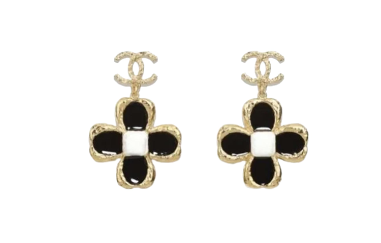 (Women) CHANEL 23K Gold Clover Double C Lava Flower Earrings for Women. ABC248B1472NS736 圖 2
