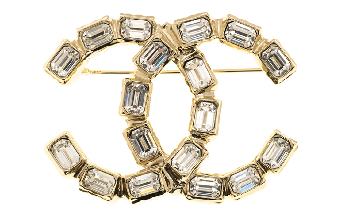 (Women) CHANEL 23K Gold Metallic Double C Diamond Brooch for Women. ABB978-B14688-NS658 圖 2