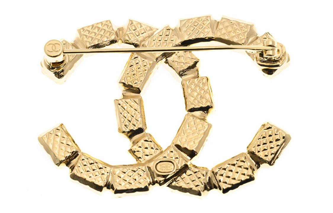 (Women) CHANEL 23K Gold Metallic Double C Diamond Brooch for Women. ABB978-B14688-NS658 圖 3