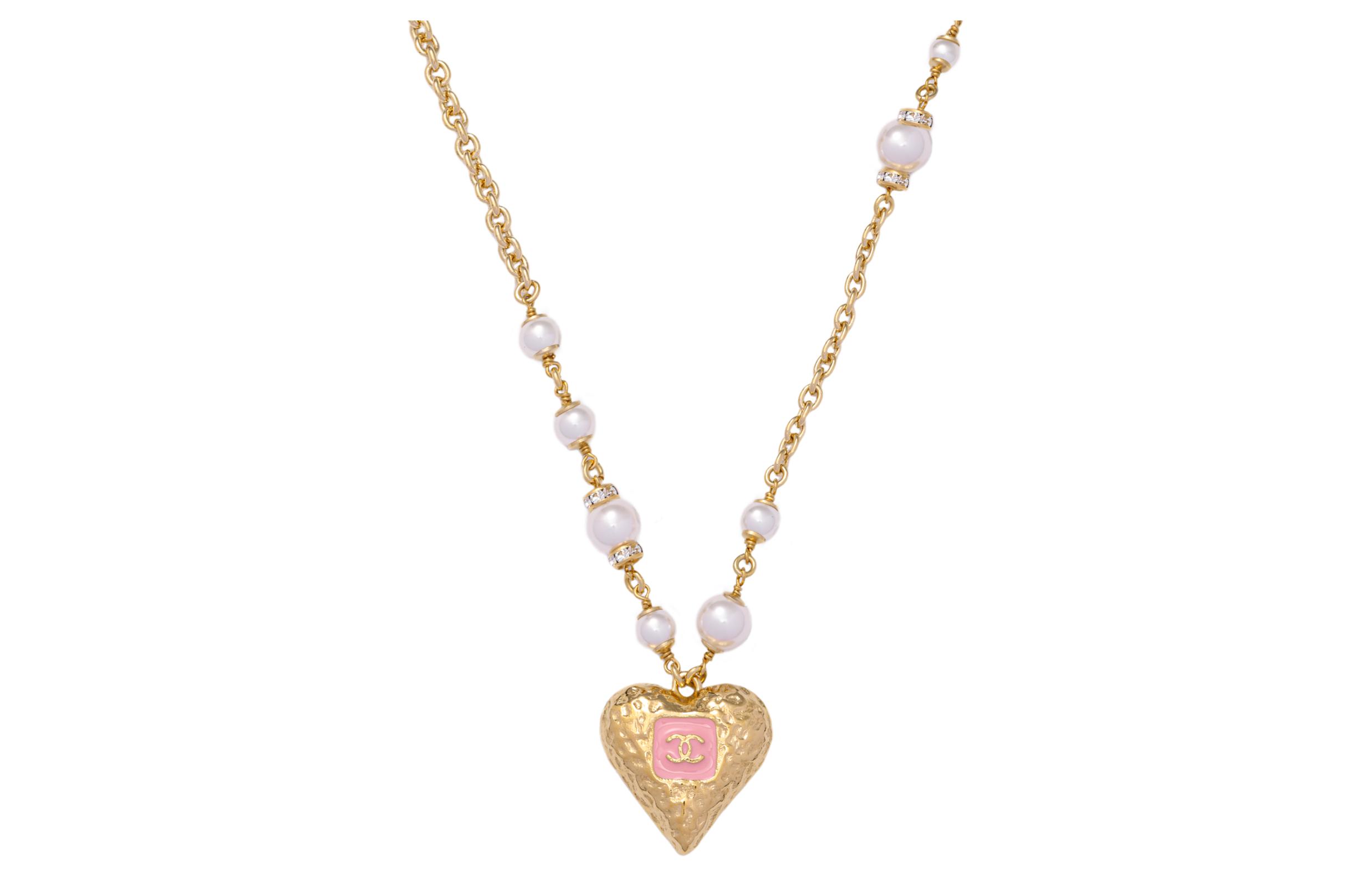 (Women) Chanel 23K Heart Classic Double C Pearl Necklace Gold -  Accessory ABC235-B14766-NS752 圖 2