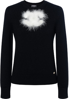 (Women) CHANEL 23K Logo Two-Tone Round Neck Long Sleeve Sweater Women Black. P76044-K10969-NS597 Buy (Women) CHANEL 23K Logo Two-Tone Round Neck Long Sleeve Sweater Women Black. P76044-K10969-NS597