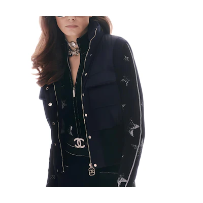 (Women) CHANEL 23N Black Zip-Up Pocket Vest P74348-V66903-94305