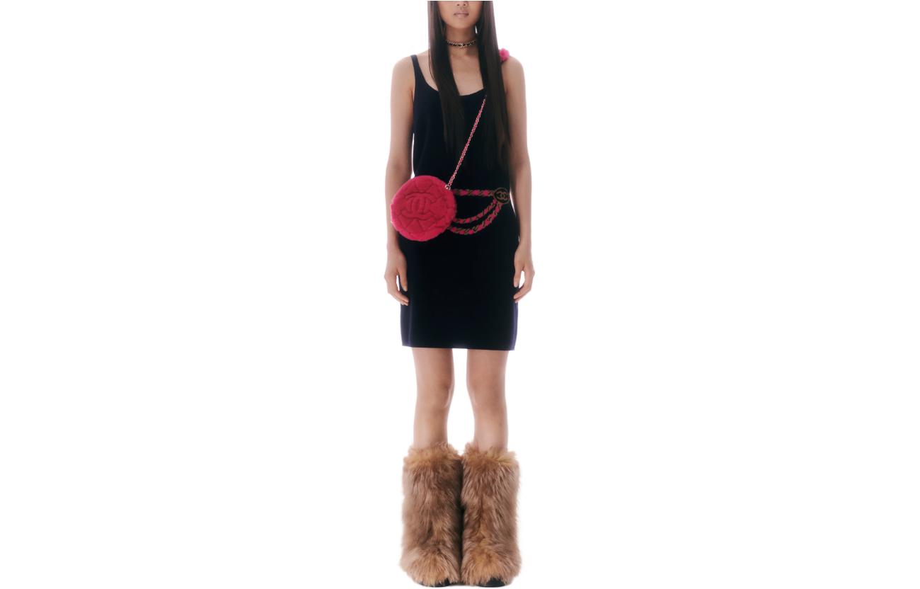 Order (Women) CHANEL 23N  Navy Blue Sleeveless Knit Dress with Waist Detail. P74376-K10840-NR490