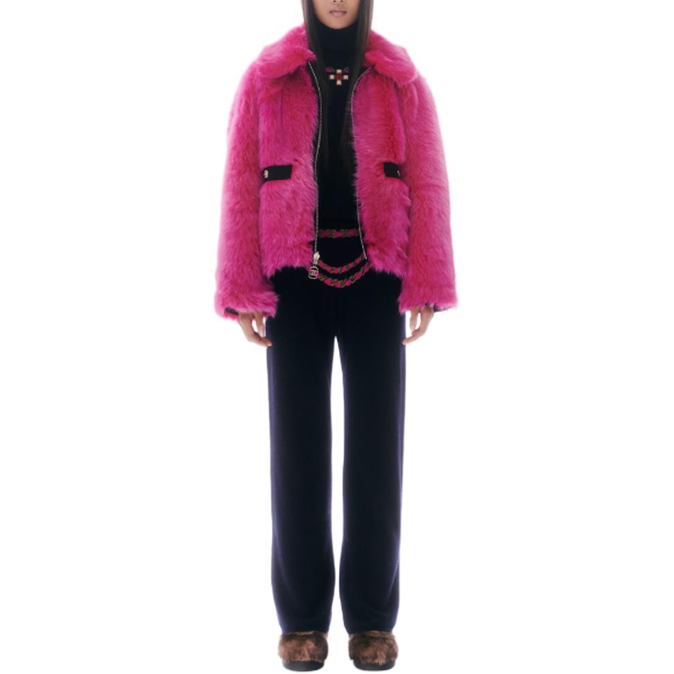 (Women) CHANEL 23N Colorblock Zip-Up Casual Jacket for Women - Purple. P74332-C67158-NQ401