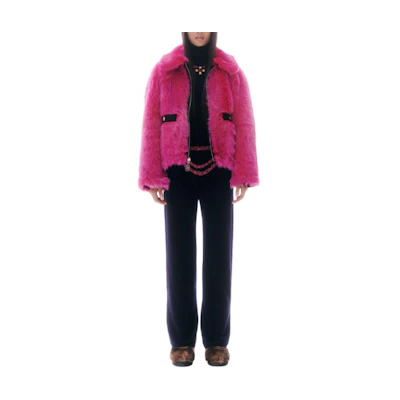 (Women) CHANEL 23N Colorblock Zip-Up Casual Jacket for Women - Purple. P74332-C67158-NQ401