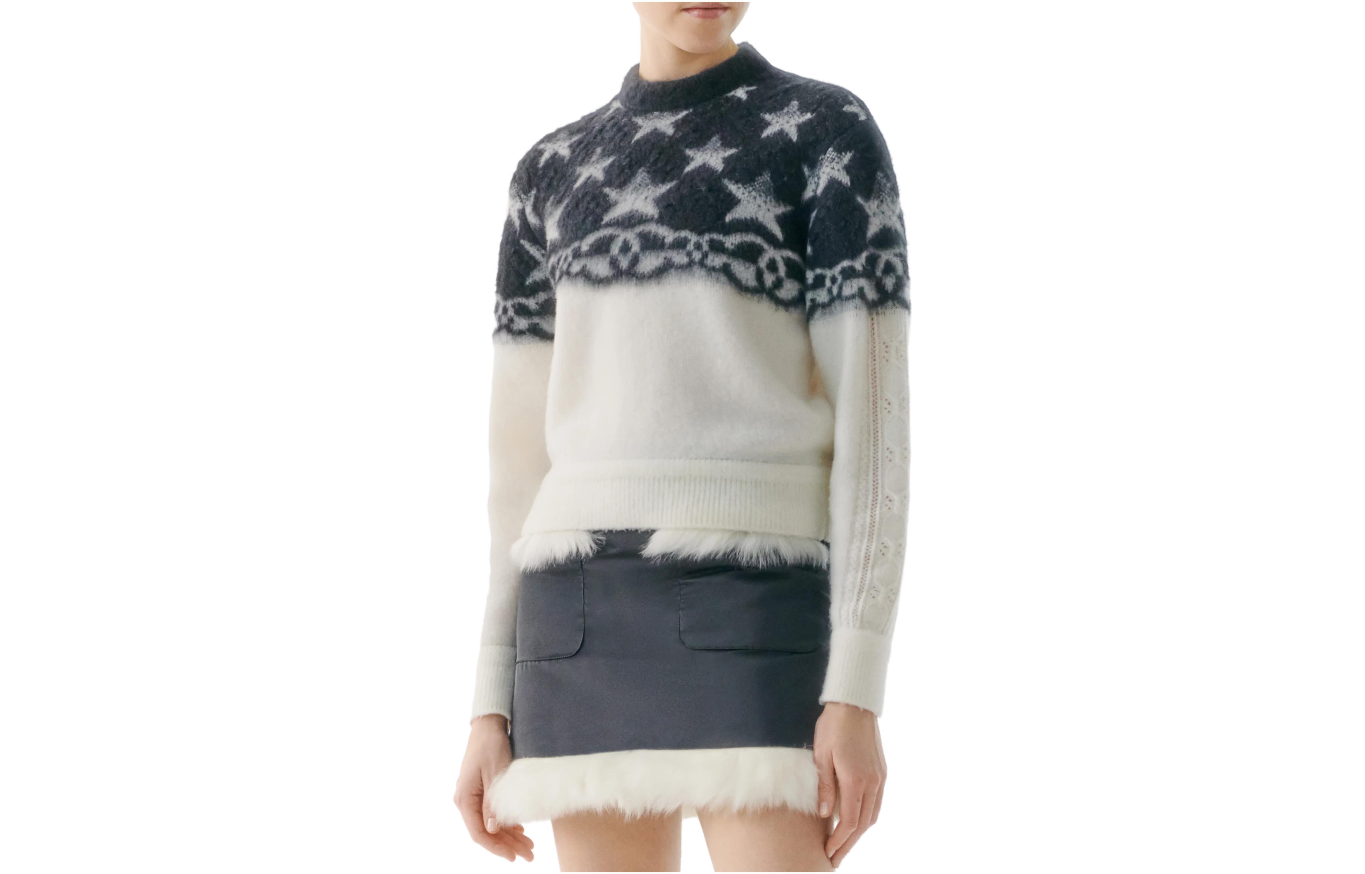 (Women) CHANEL 23N Star Pattern Round Neck Short Knit Sweater for Women. P74520-K10862-NR474 圖 2