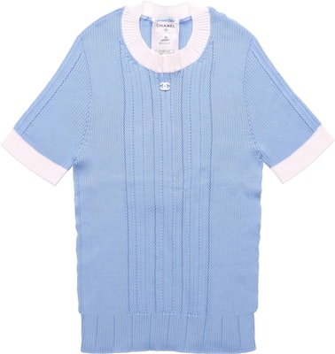 (Women) CHANEL 23P Contrast Logo Knit Sweater P74721-K10701-NM983 Buy (Women) CHANEL 23P Contrast Logo Knit Sweater P74721-K10701-NM983