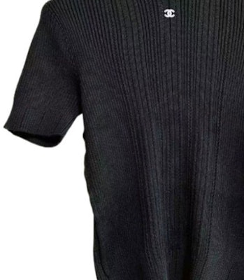 (Women) CHANEL 23P Contrast Logo Knit Sweater P74721-K10701-NM983 Details for (Women) CHANEL 23P Contrast Logo Knit Sweater P74721-K10701-NM983