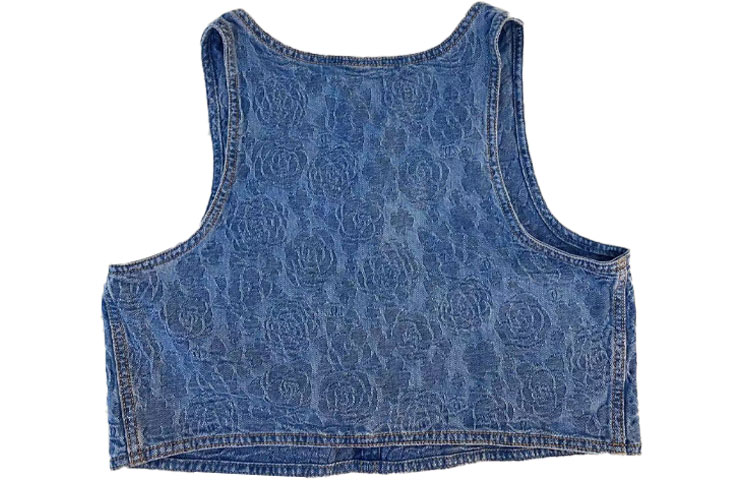 Lookbook (W) CHANEL 23P Musim Semi Panas Blue Jacquard Rose Floral Crop Vest. P74483-V66068-NM715