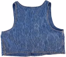 Lookbook (Women) CHANEL 23P Spring Summer Blue Jacquard Rose Floral Crop Vest. P74483-V66068-NM715
