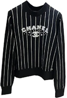 Order (Women) CHANEL 23P Striped Logo Jacquard Knit Sweater Women’s Black P74734-K10713-NM966