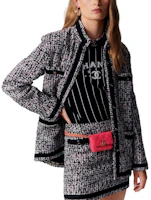 Shop (Women) CHANEL 23P Striped Logo Jacquard Knit Sweater Women’s Black P74734-K10713-NM966