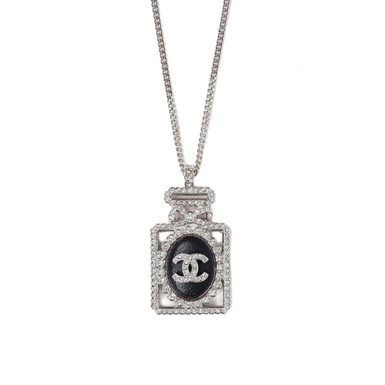 (Women) CHANEL 23S Aquamarine Pendant Necklace with Crystals for Women. AB9246-B09021-NK118