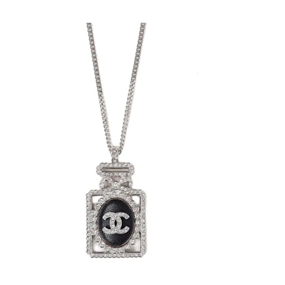 (Women) CHANEL 23S Aquamarine Pendant Necklace with Crystals for Women. AB9246-B09021-NK118