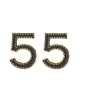 (Women) CHANEL 23S Classic No.5 Letter Earrings Black SS23 Collection ABA836-B10895-NN920