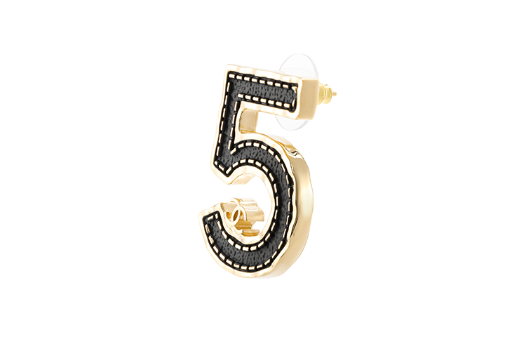 (Women) CHANEL 23S Classic No.5 Letter Earrings Black  SS23 Collection ABA836-B10895-NN920 圖 3