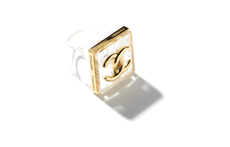 (Women) CHANEL 23S Gold Crystal Double C Logo Ring for Women - Gold/Transparent. ABA585-B10754-NN586 圖 3