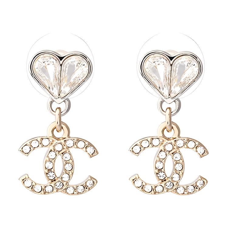 (Women) CHANEL 23S Heart Double C Metal Earrings Women Gold/Silver - Spring Summer款 ABA909-B10902-NO032