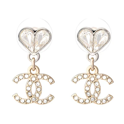 (Women) CHANEL 23S Heart Double C Metal Earrings Women Gold/Silver - Spring Summer款 ABA909-B10902-NO032