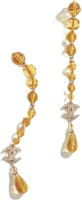 (Women) Chanel 23S Orange Crystal Round Bead Double C Earrings for Women Orange ABA853-B10934-NN980 (Women) Chanel 23S Orange Crystal Round Bead Double C Earrings for Women Orange ABA853-B10934-NN980