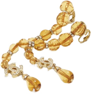 (W) シャネル 23S オレンジ クリスタル ラウンド ビーズ CC ロゴ ピアス レディース オレンジ ABA853-B10934-NN980 Lookbook (W) シャネル 23S オレンジ クリスタル ラウンド ビーズ CC ロゴ ピアス レディース オレンジ ABA853-B10934-NN980