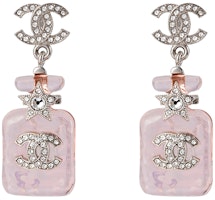 (Women) CHANEL 23S Pink Double C Perfume Bottle Earrings with Star Charm for Women. ABA840-B10935-NN981 (Women) CHANEL 23S Pink Double C Perfume Bottle Earrings with Star Charm for Women. ABA840-B10935-NN981