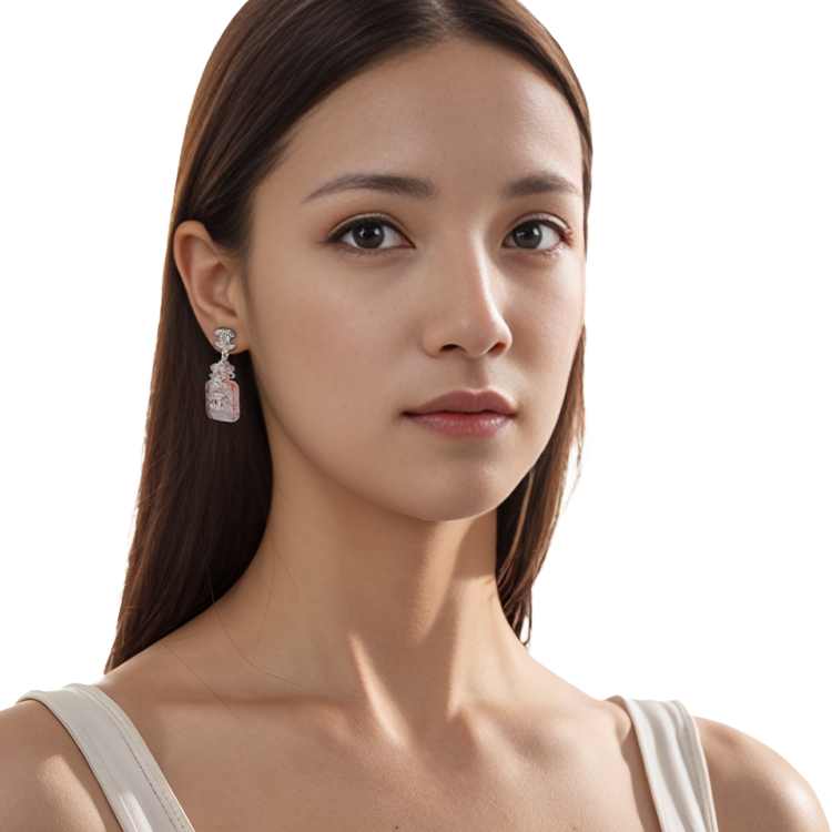 Details for (W) シャネル 23S ピンク ダブルC 香水ボトル スター付き ピアス レディース用。 ABA840-B10935-NN981