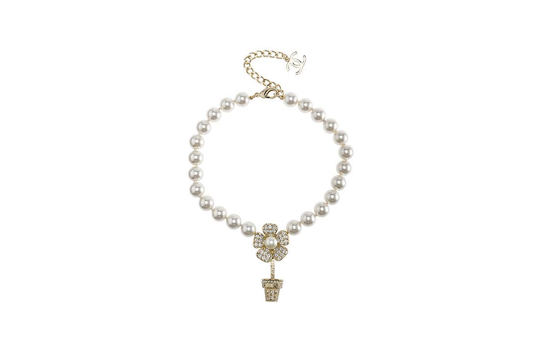 (Women) CHANEL 23S Spring/Summer Camellia Pendant Necklace with Rhinestones & Pearls レディース ABA580-B10750-NN572