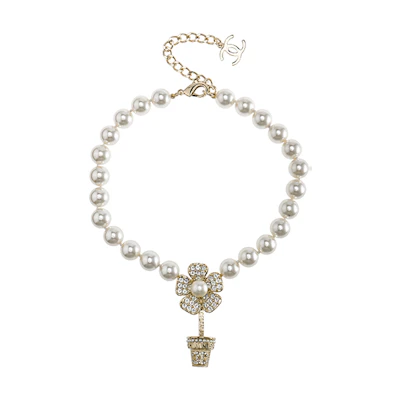 (Women) CHANEL 23S Spring/Summer Camellia Pendant Necklace with Rhinestones & Pearls レディース ABA580-B10750-NN572