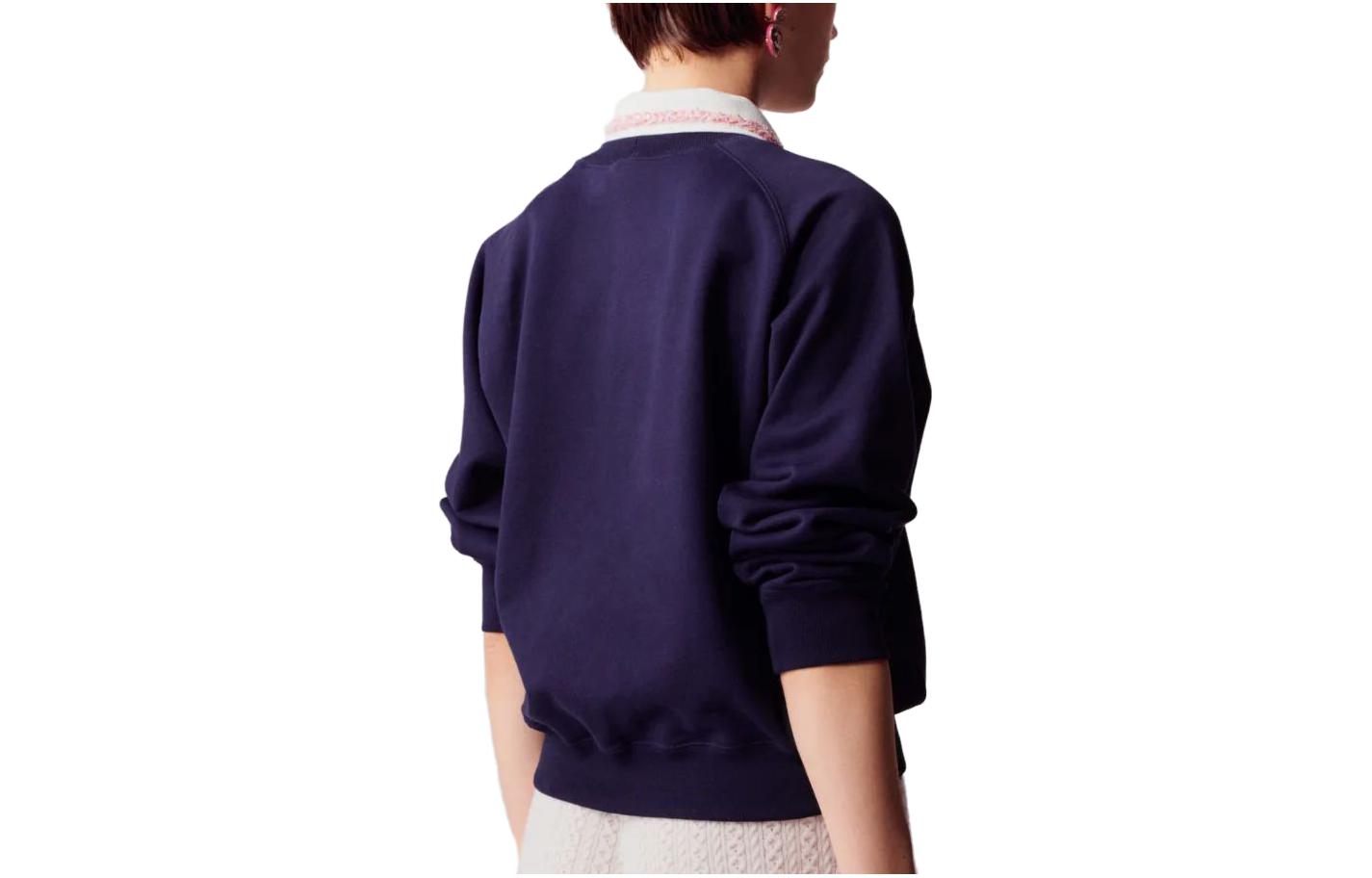 Lookbook (W) CHANEL 23SS Logo Huruf Baju Lengan Panjang Berkolar Biru Navy P74271-K10697-NM762