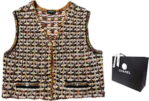 Lookbook (Women) CHANEL 23SS Multicolor Crochet Knit V-Neck Vest for Women. P75415-K10794-NO938