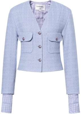 (W) 香奈儿 2024秋冬紫色粗花呢V领长袖女士夹克 P77702-V60483-NY715 Buy (W) 香奈儿 2024秋冬紫色粗花呢V领长袖女士夹克 P77702-V60483-NY715