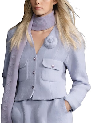 (W) 香奈儿 2024秋冬紫色粗花呢V领长袖女士夹克 P77702-V60483-NY715 Lookbook (W) 香奈儿 2024秋冬紫色粗花呢V领长袖女士夹克 P77702-V60483-NY715