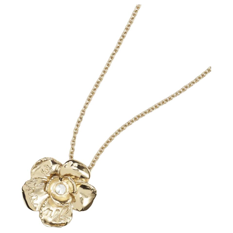 (Women) CHANEL 24B Vintage Floral Gold Necklace with Rhinestones for Women. ABE406 B18085 NZT49 圖 3