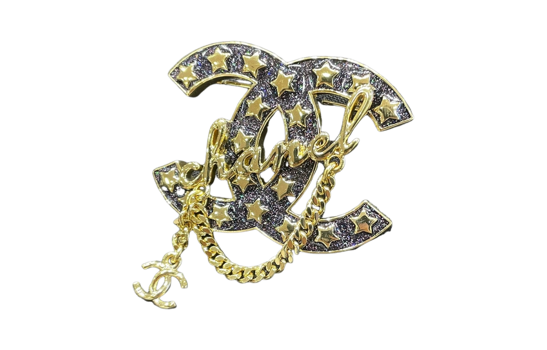 (Women) CHANEL 24C Gold Star Letter Chain Purple Glitter Double C Brooch for Women. ABC685-B15371-NU451 圖 4