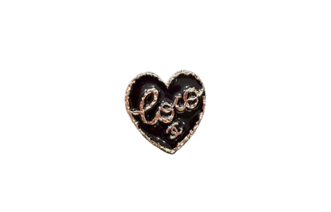 (Women) CHANEL 24P Black Enamel Heart 'Love' Letter Brooch for Women. ABC958-B16086-NW195 圖 3